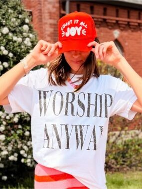 White "Worship Anyway" Graphic Tee
